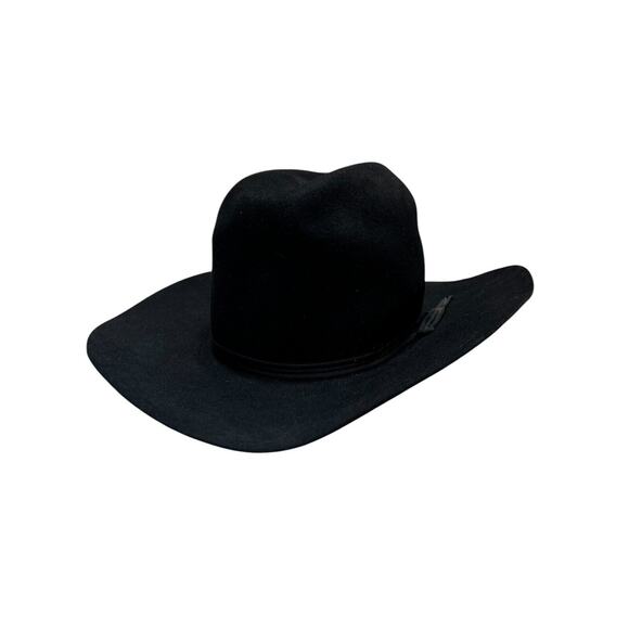 Vintage Corral Stores 7X Quality Men's Black Solid Cowboy Hat Size 6 7/8